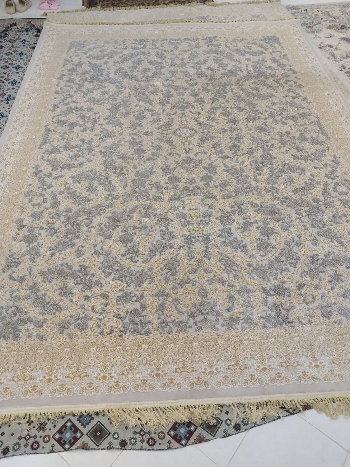۲تخته فرش۹متری طلاکوب افشان۱۲۰۰شانه درحدجهیزیه|فرش|کرج, اتحاد|دیوار