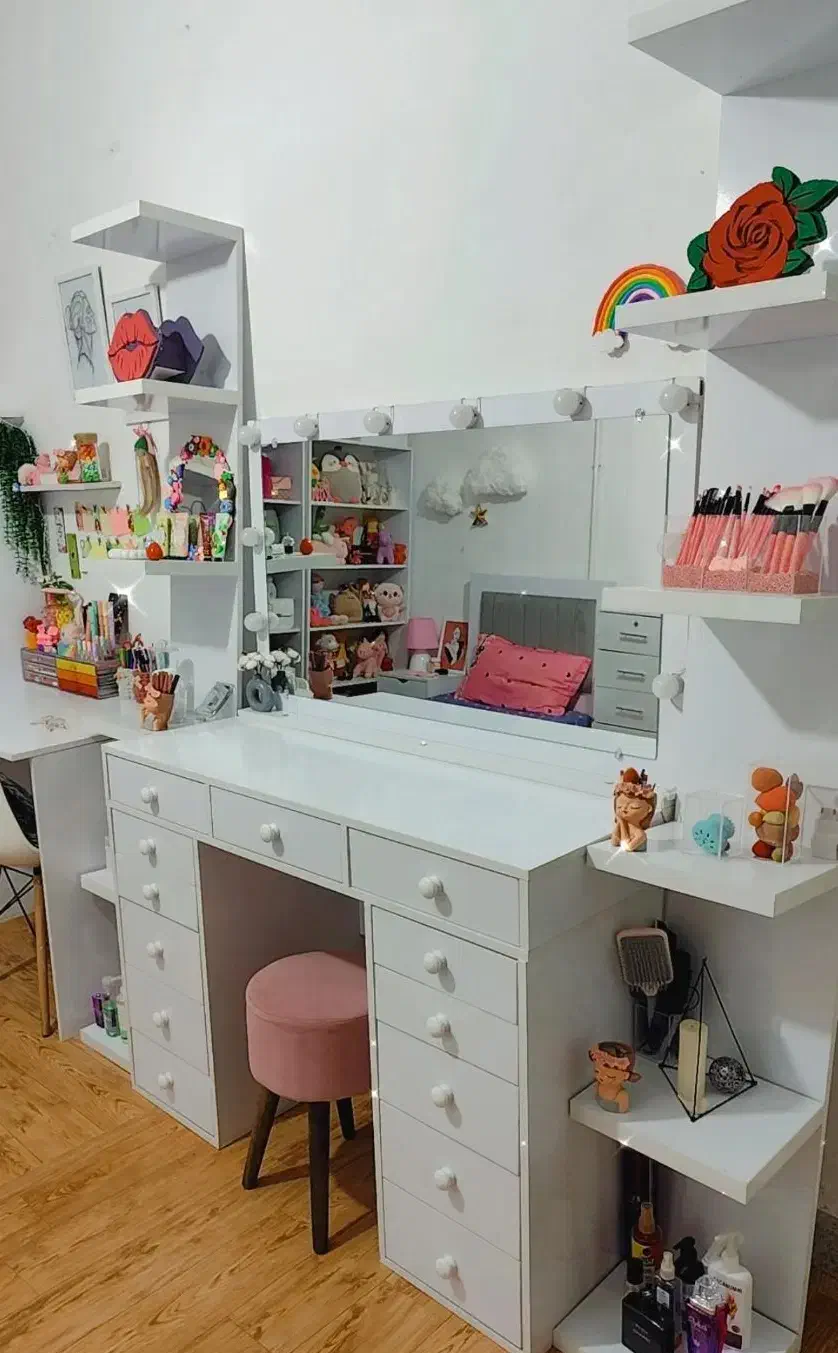 میز ارایش چراغ دار ۱۳کشو|تخت و سرویس خواب|کرمانشاه, |دیوار