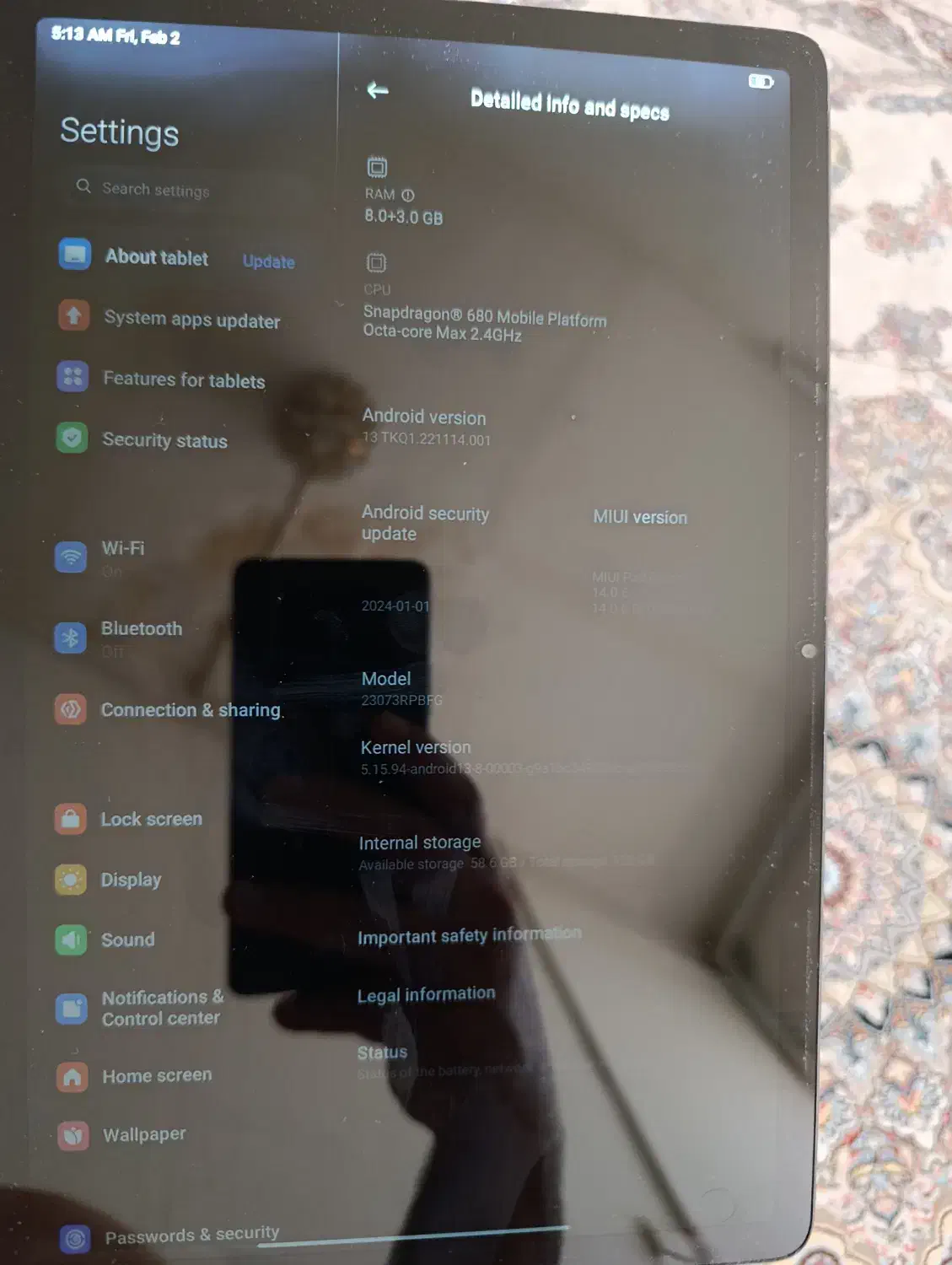 تبلت ردمی پد اس ای|تبلت|مهاباد (آذربایجان غربی), |دیوار