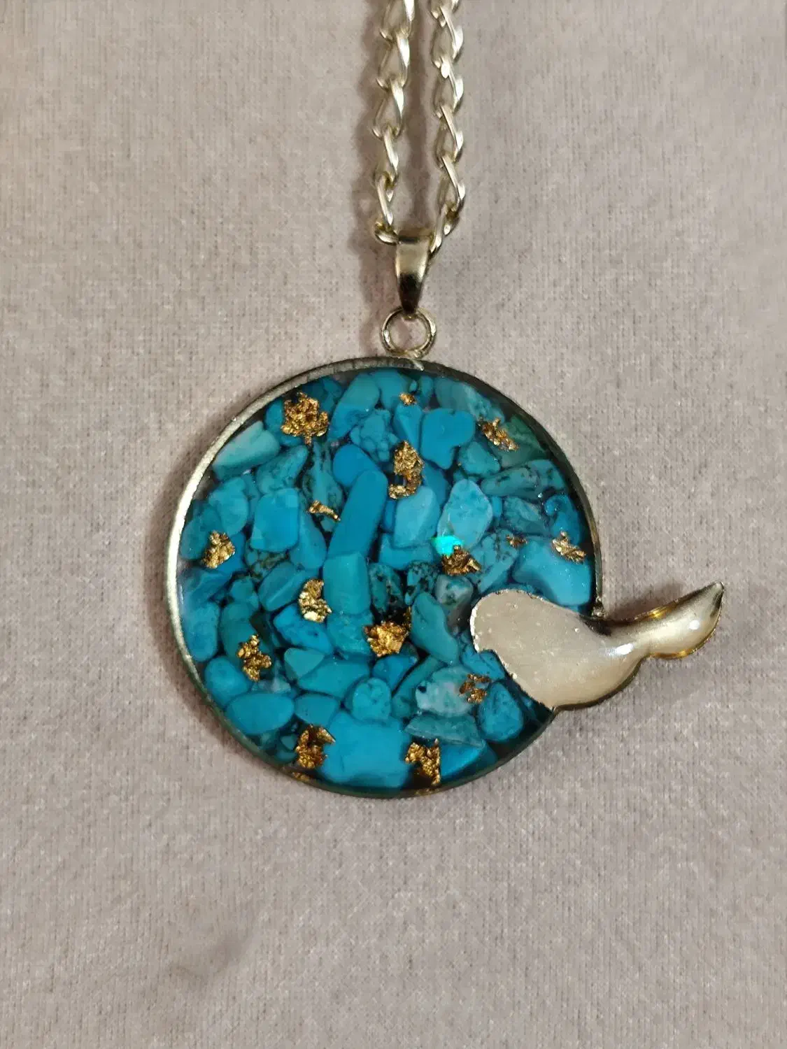 گردنبند مرغ آمین با سنگ فیروزه مخصوص روز مادر و زن|بدلیجات|بوشهر, |دیوار