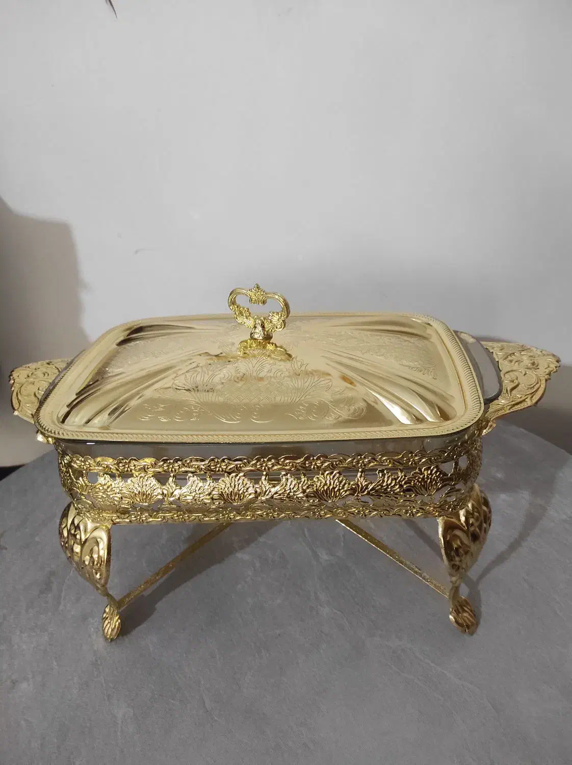 ست سوفله خوری طلایی نو. سوفله مرغ سالاد و سوپ|ظروف سرو و پذیرایی|کاشمر, |دیوار