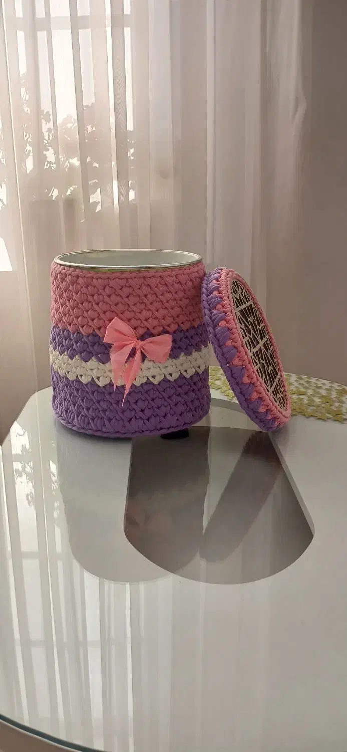 سطل و جادستمالی تریکوبافی|صنایع دستی و سایر لوازم تزئینی|زنجان, |دیوار