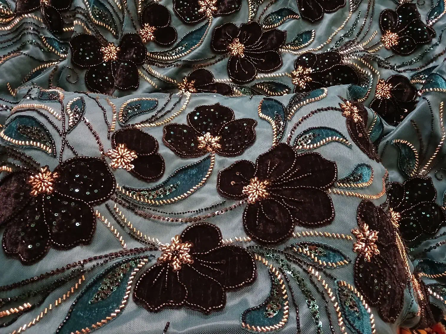 پارچه مرواریدی سوزن دوزی|لباس|اردکان, |دیوار