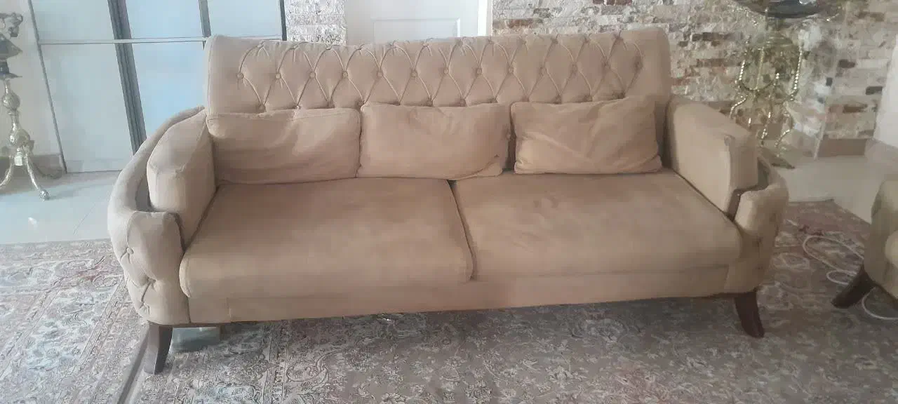 مبل راحتی ۹نفره باعسلی سالم چوب راش|مبلمان خانگی و میز عسلی|پاکدشت, پاکدشت (مامازند)|دیوار