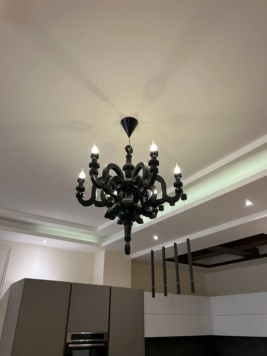 ۲ عدد لوستر مویی ۶ شعله مشکی|لوستر و چراغ آویز|تهران, مرزداران|دیوار