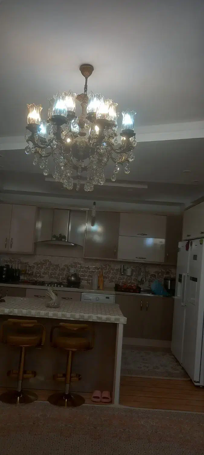 یک جفت لوستر ۱۰شاخه دوتایی برنجی بزرگ|لوستر و چراغ آویز|تهران, شهرک چیتگر|دیوار