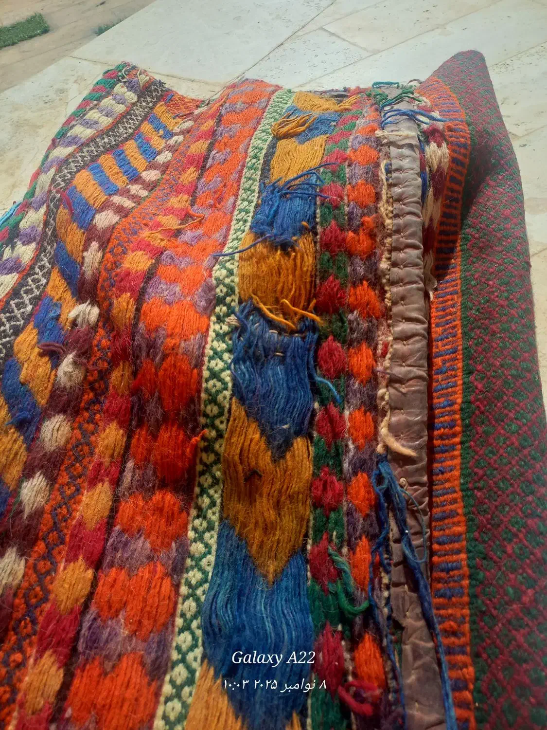 گلیم عتیقه|گلیم، جاجیم، گبه|یزد, |دیوار