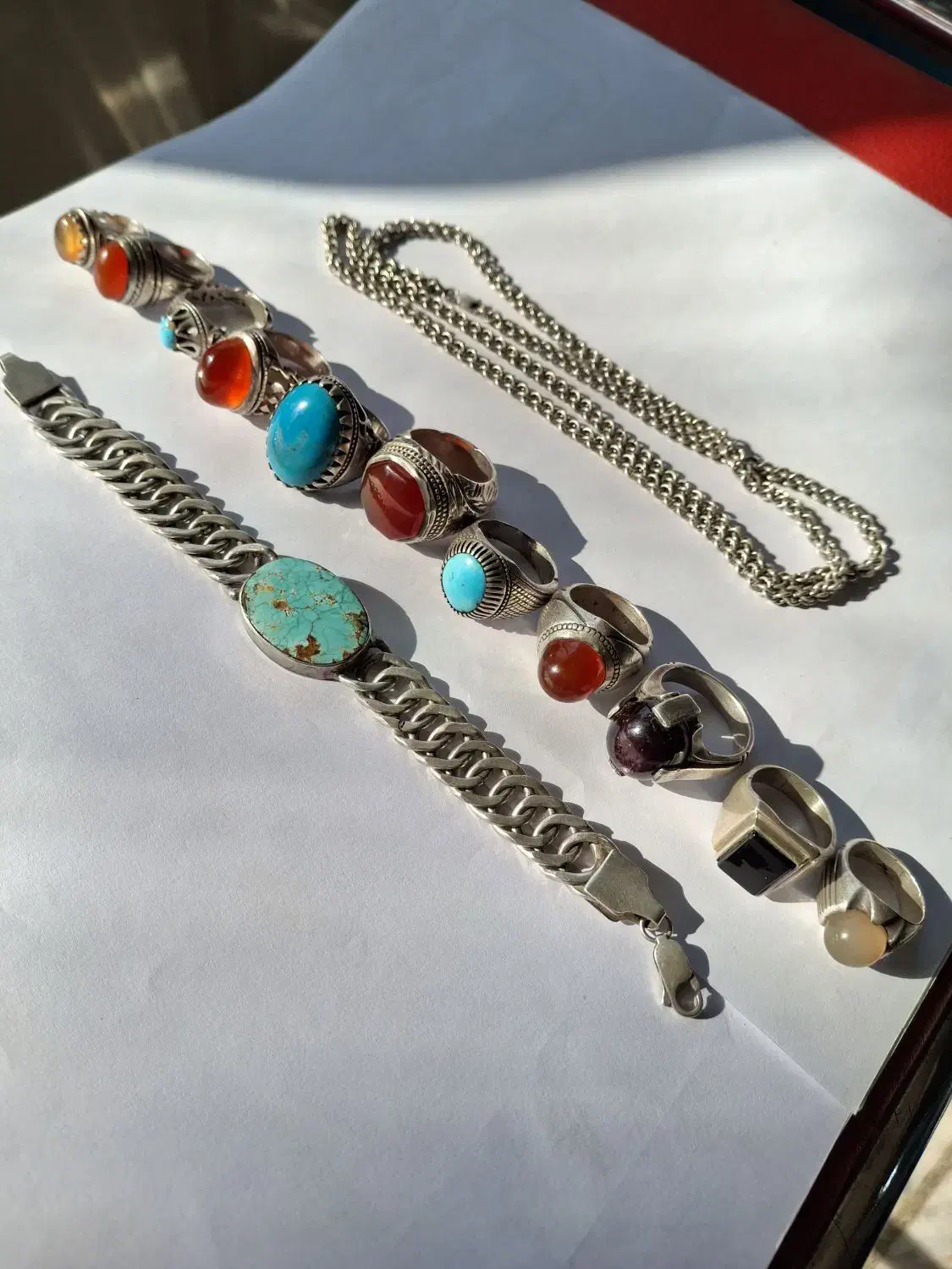 انگشتر فیروزه عقیق یاقوت|جواهرات|گلپایگان, |دیوار