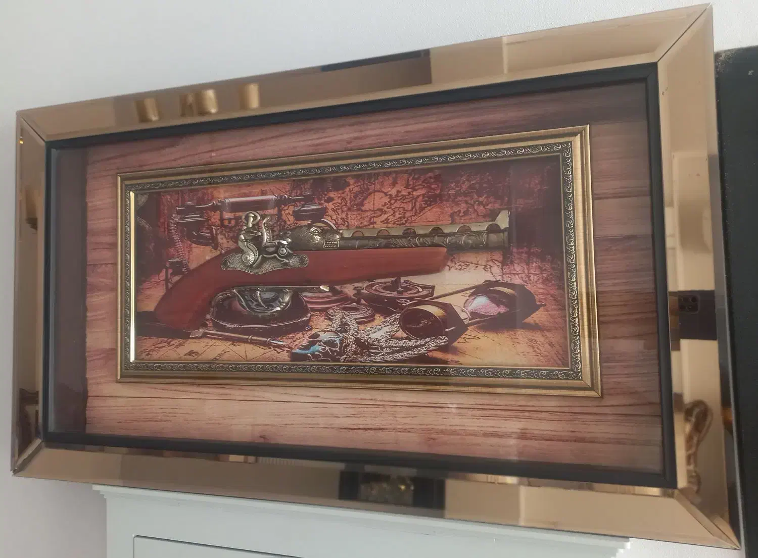 تابلو دکوراتیو سهبعدی طرح تپانچه آنتیک|تابلو، نقاشی، عکس|اصفهان, نقش جهان|دیوار