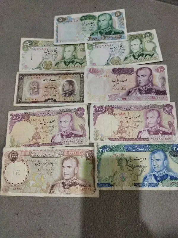 ۲۰ عدد اسکناس شاهی|کلکسیون سکه، تمبر، اسکناس|کرج, کلاک بالا|دیوار