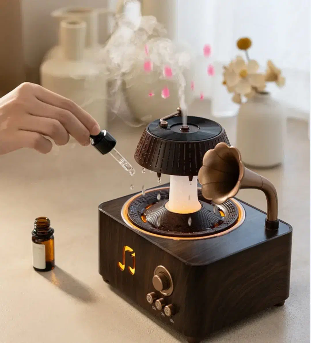 اسپیکر بلوتوث و چراغ خواب طرح گرامافون بارانزا|پخشکننده همراه|همدان, |دیوار