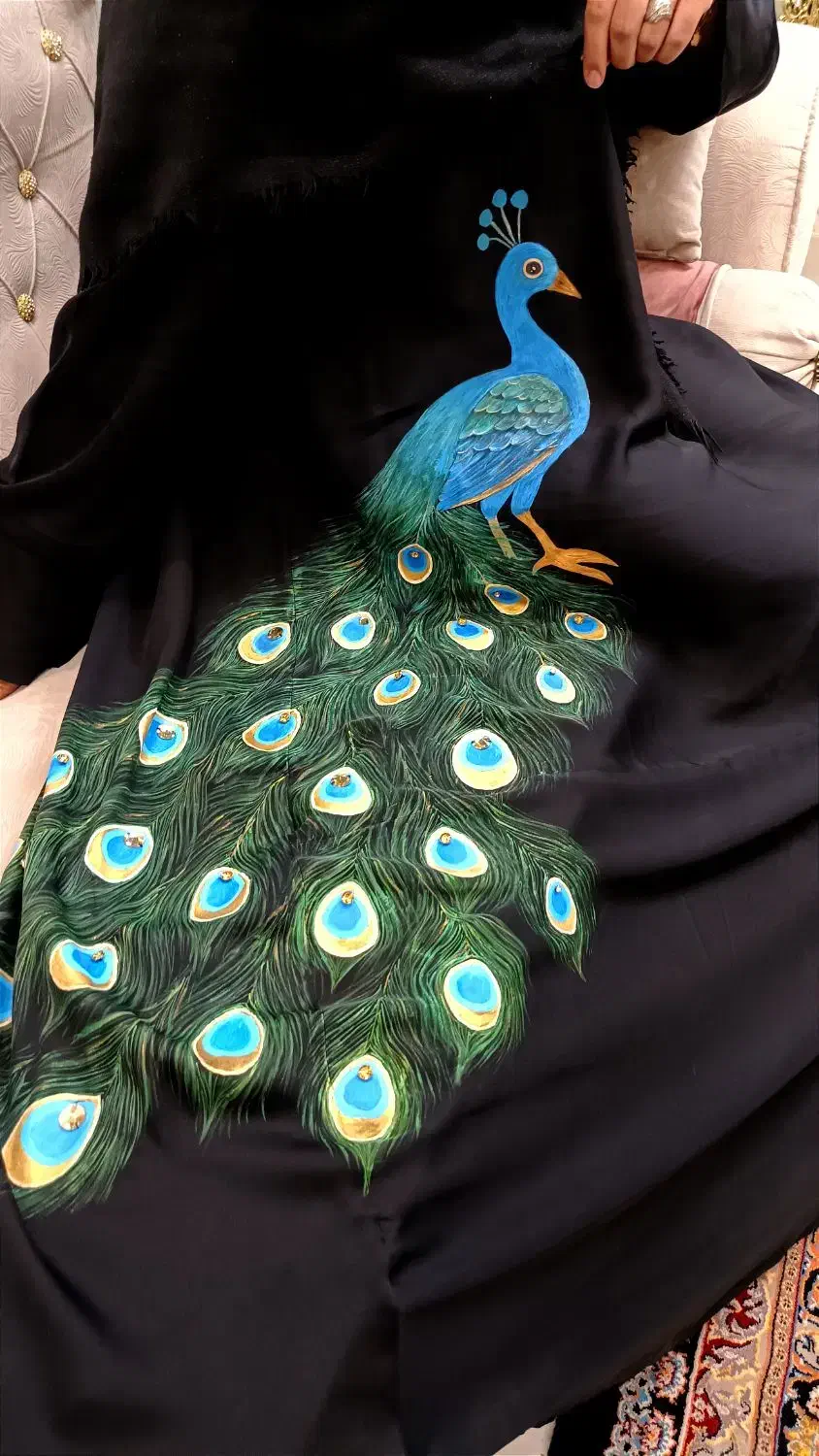 مانتو عبایی مجلسی طرح طاووس|لباس|آران و بیدگل, |دیوار