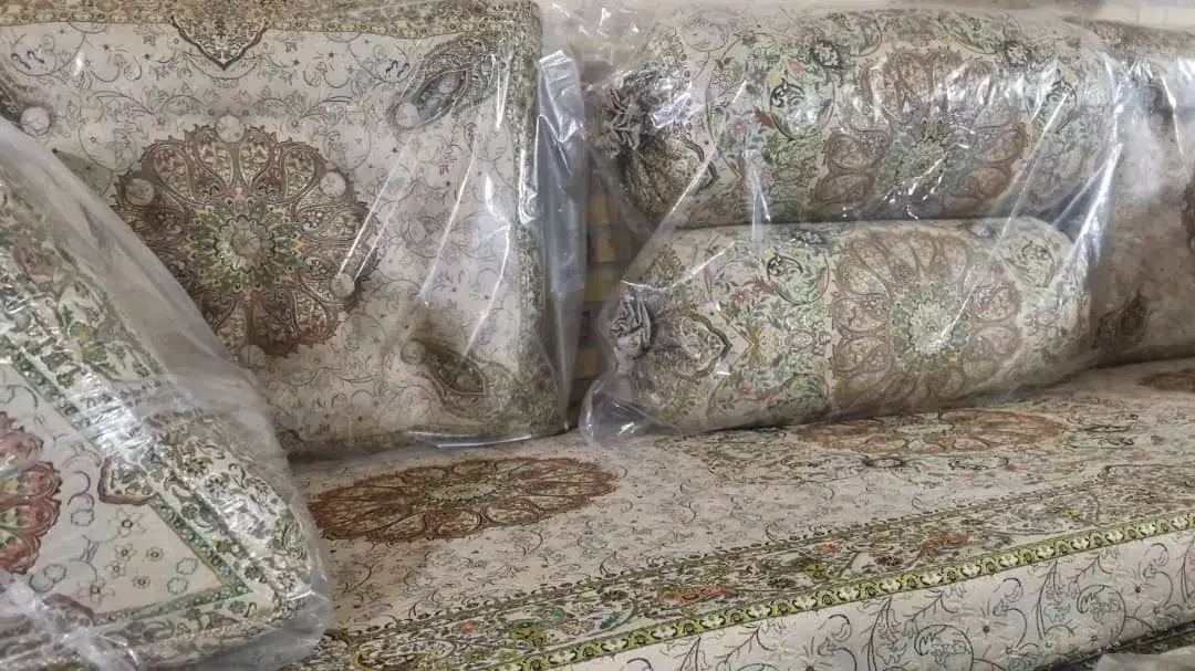 شاه نشین .خان نشین ۹ تیکه ترمه یزد|پشتی|بیرجند, |دیوار