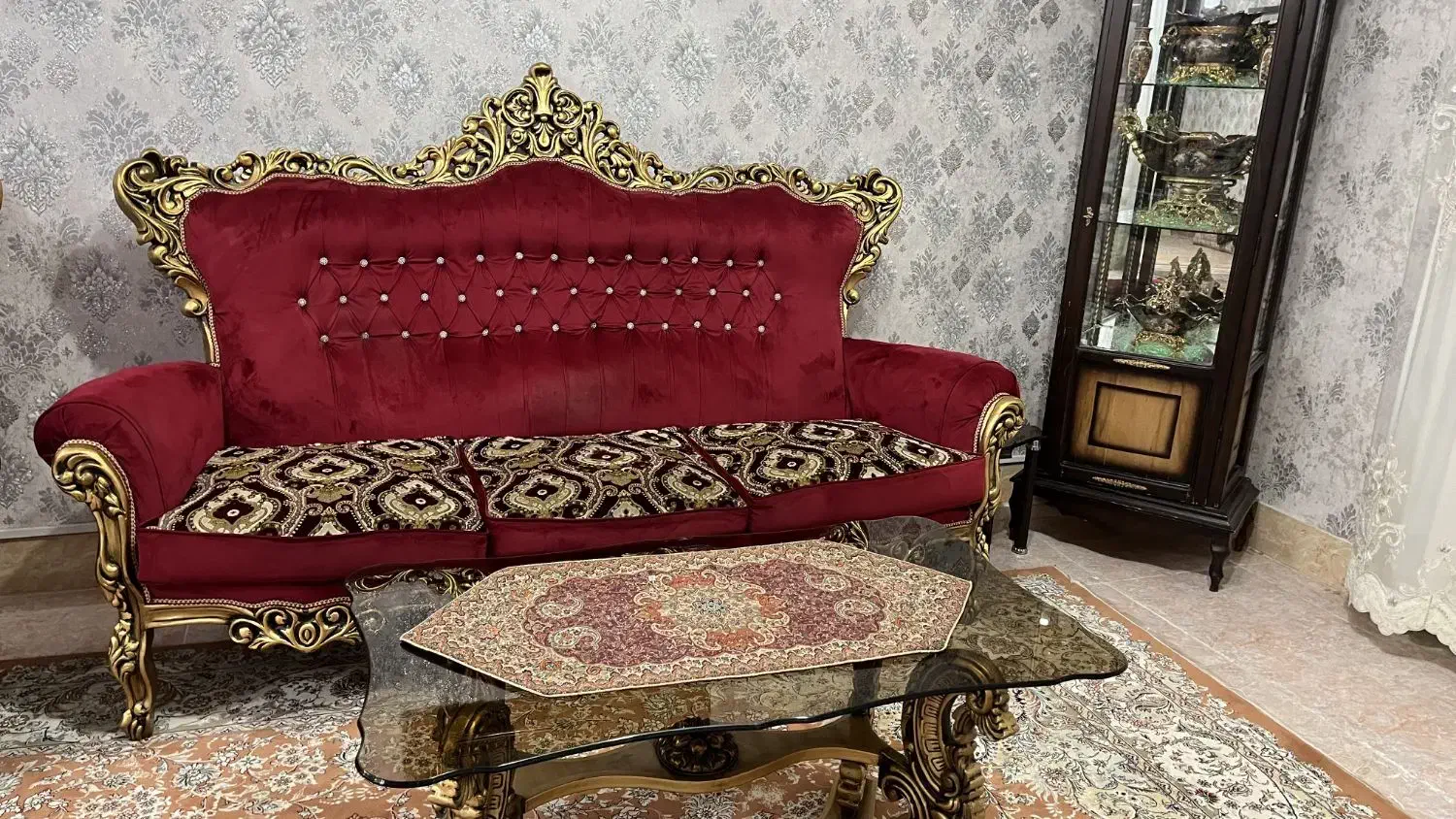 مبلمان استیل نه نفره در حد نو|مبلمان خانگی و میز عسلی|قیدار, |دیوار