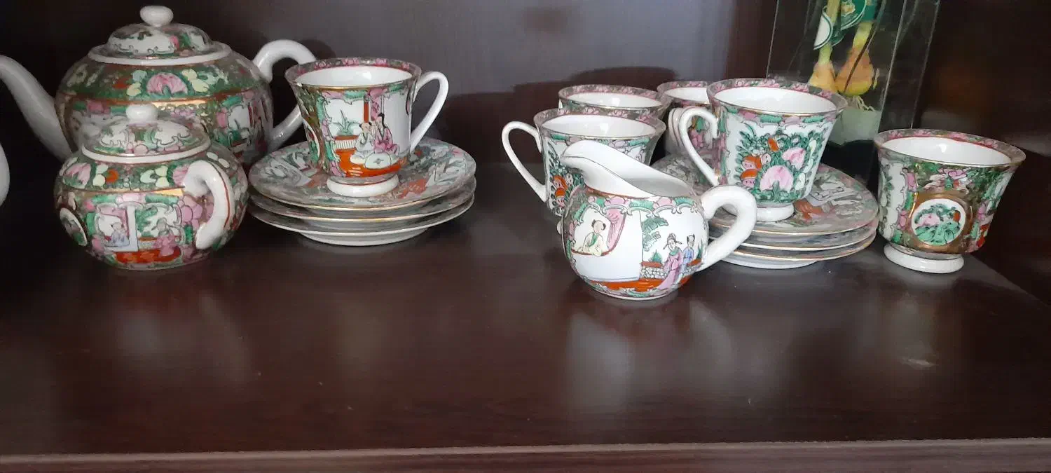 سرویس ۱۷ پارچه چایی خوری مرغی|ظروف سرو و پذیرایی|اصفهان, مفتح|دیوار