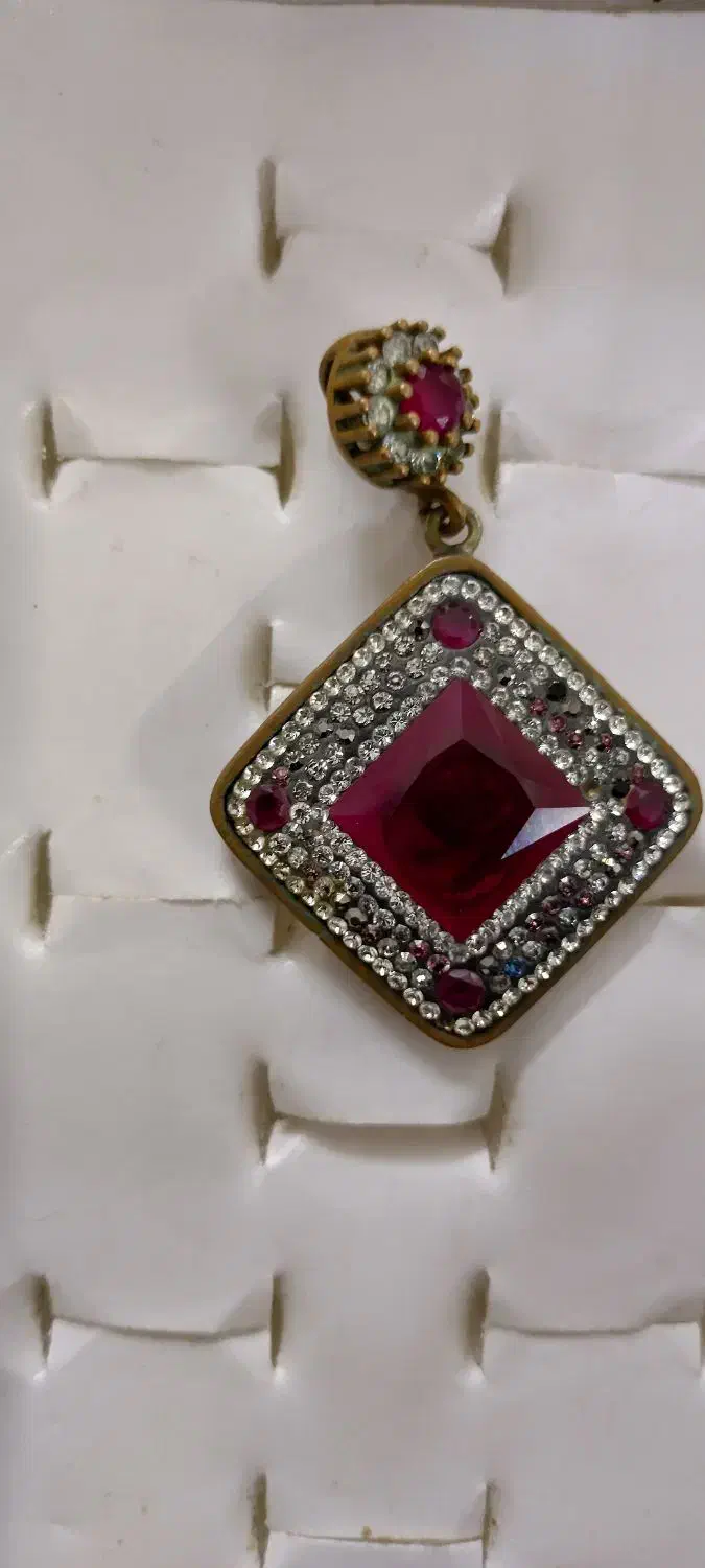 گردن آویز نقره با سنگ عقیق و الماس تراش .|جواهرات|قم, نیروگاه|دیوار