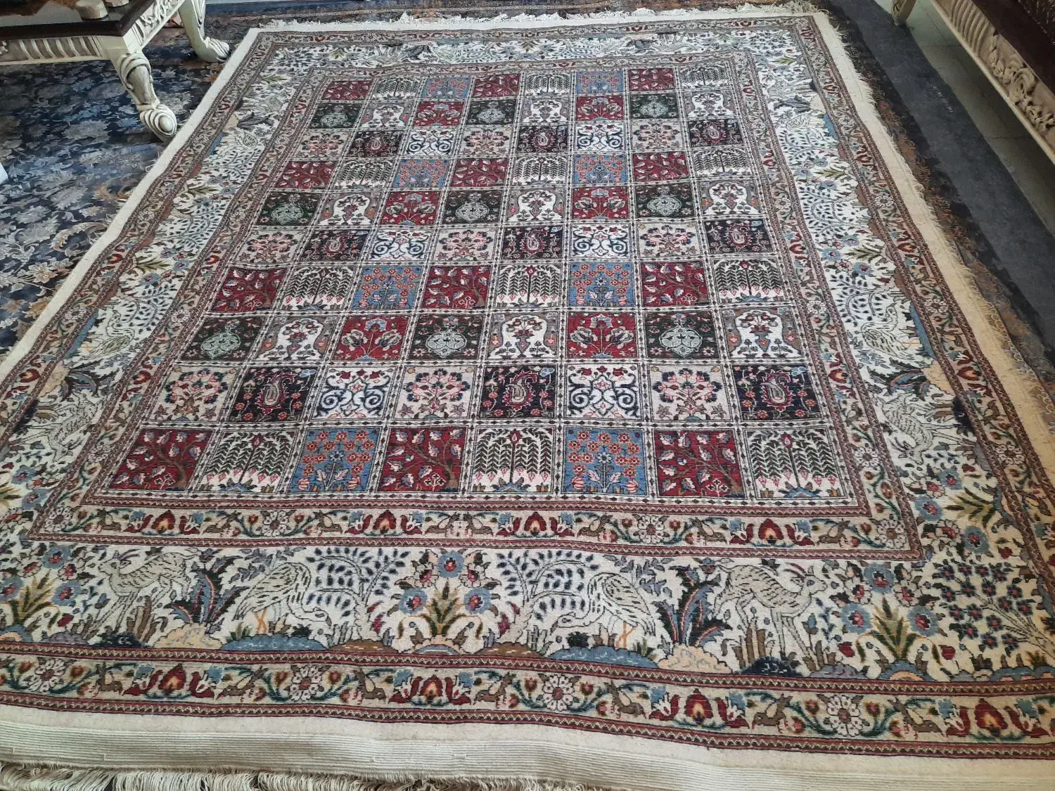 قالیچه دستباف ۵متری خشتی زیبا به ابعاد۲در۲و۵۰|فرش|قم, زنبیل آباد|دیوار