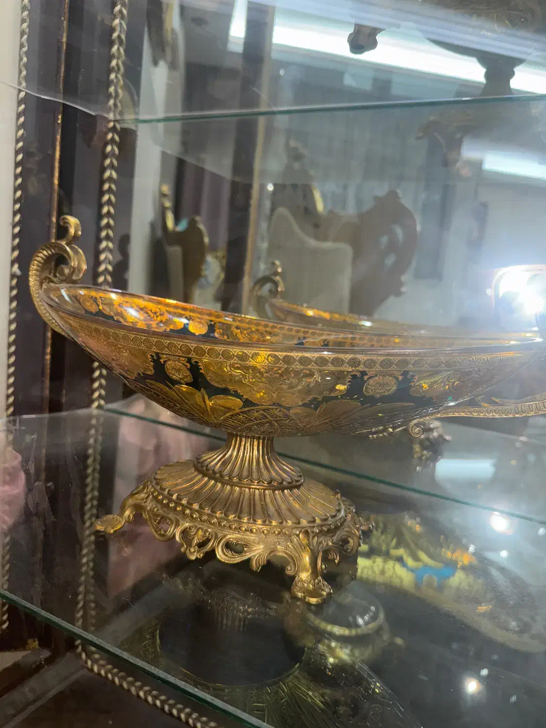 کریستال گلدکیش پایه برنزی|ظروف سرو و پذیرایی|چهاردانگه (تهران), |دیوار