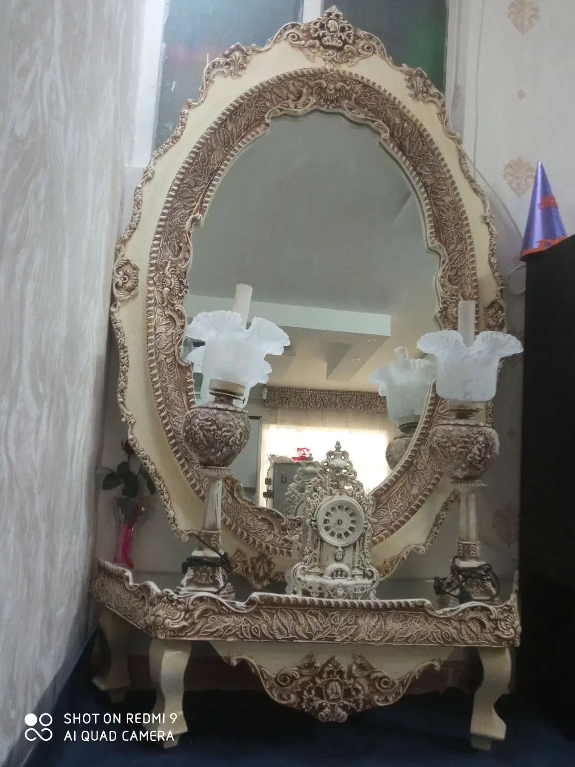 آیینه شمعدان|آینه|اقبالیه, |دیوار