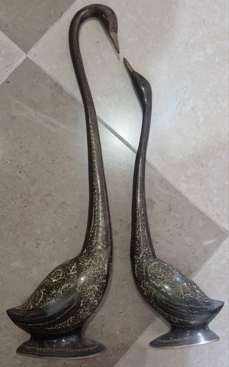 مجسمه برنزی ۵ عدد فیل و درنا جفتی|مجسمه، تندیس، ماکت|کرمان, |دیوار