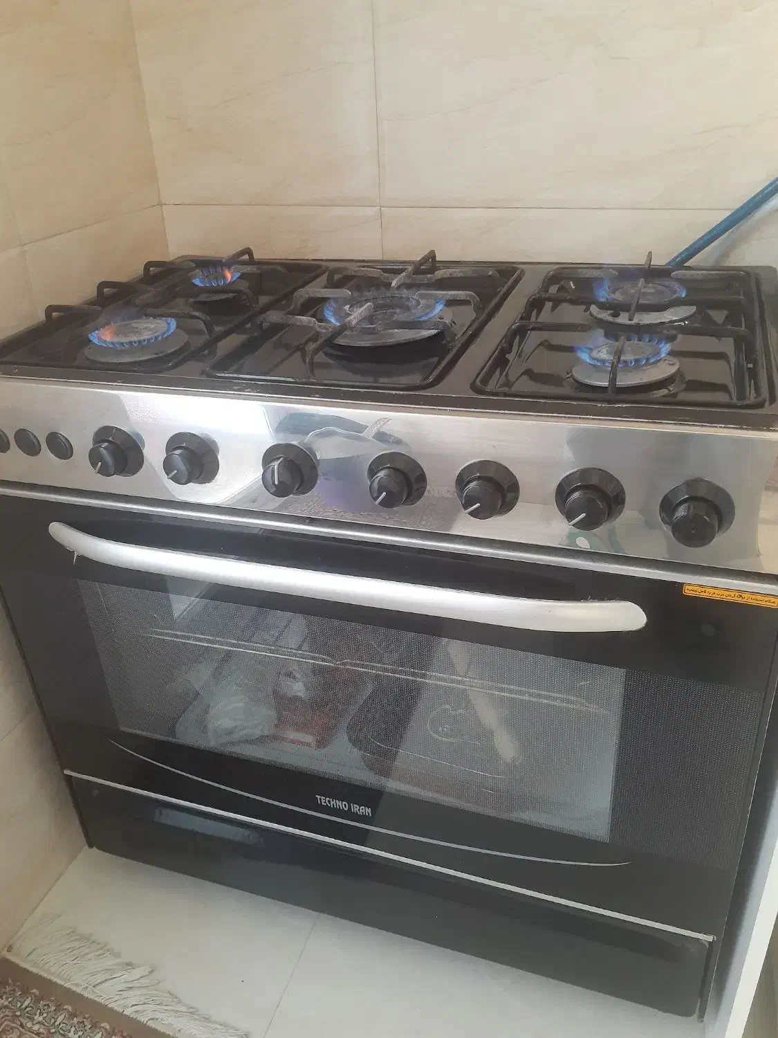 اجاق گاز ۵ شعله فردار وجوجه گردون مارک تکنو|اجاق گاز و لوازم برقی پختوپز|آمل, |دیوار
