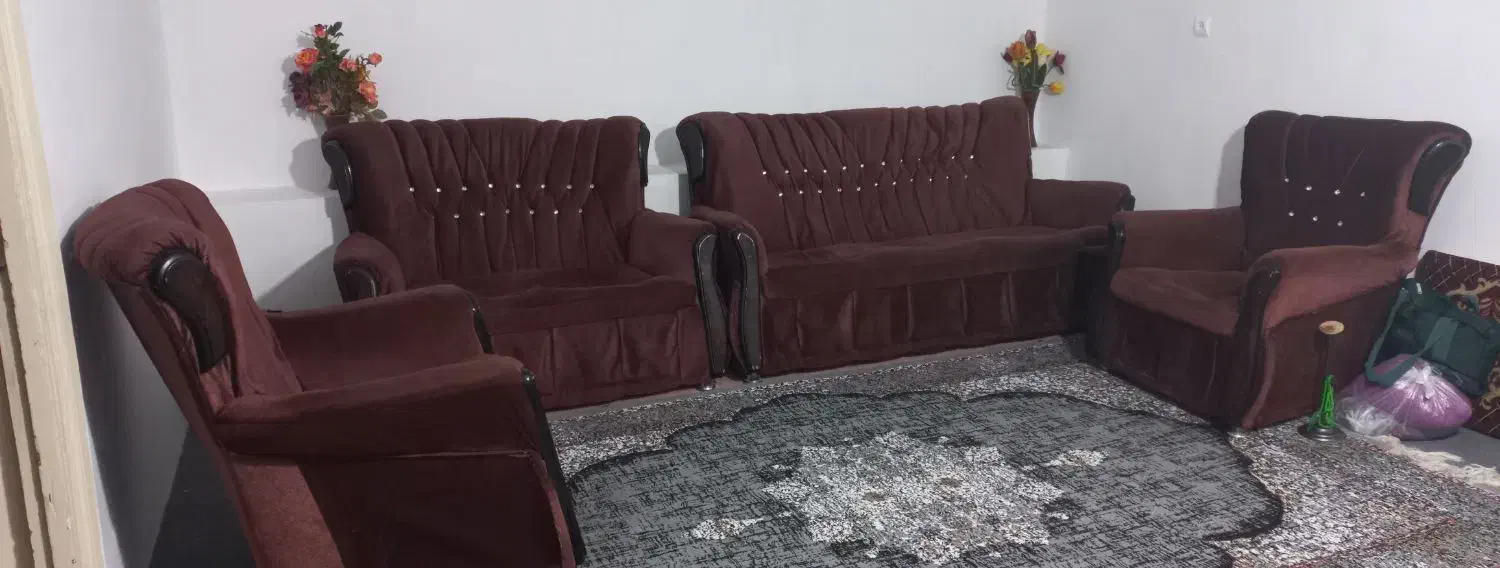 فروش مُبل ۷ نفره با چوب نراد|مبلمان خانگی و میز عسلی|قرق, |دیوار