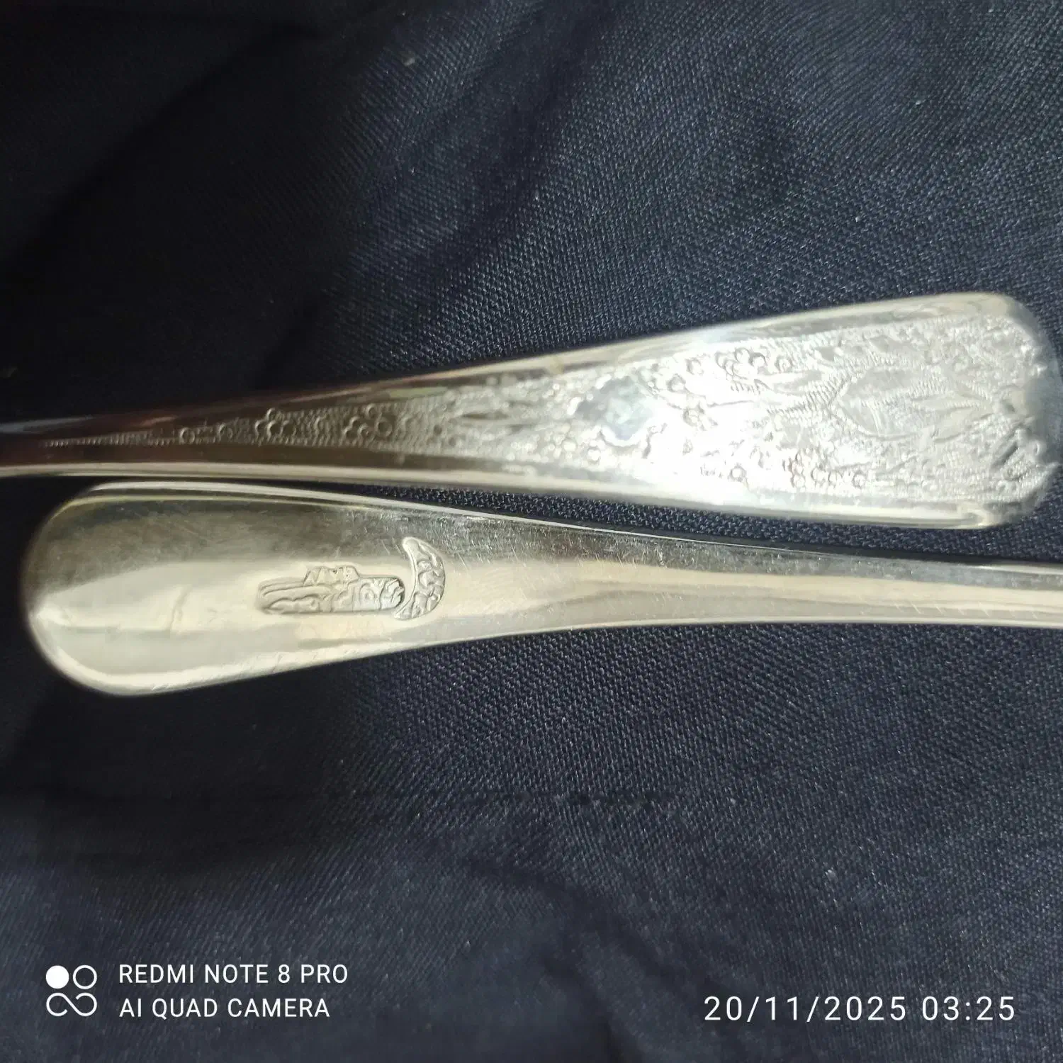 ملاقه ی خورشت نقره کار دست و قلم زنی|کلکسیون اشیاء عتیقه|تهران, شهرک رضویه|دیوار