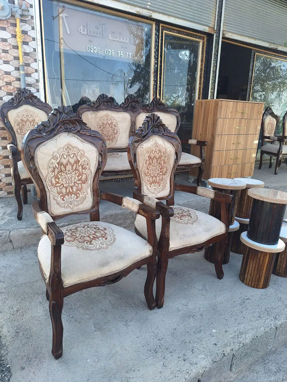 مبل سلطنتی ۸ نفره چوبی|مبلمان خانگی و میز عسلی|آذرشهر, |دیوار