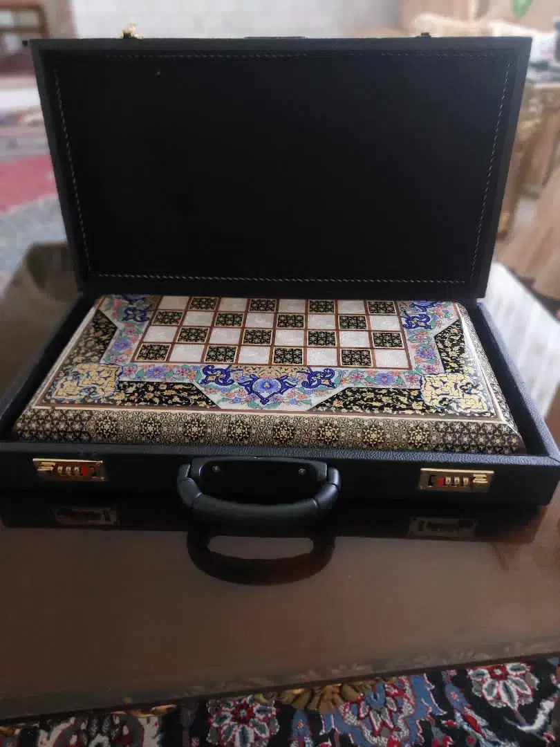 شطرنج و تخته نرد خاتم کاری آکبند و نو|کلکسیون و سرگرمی|اردبیل, |دیوار