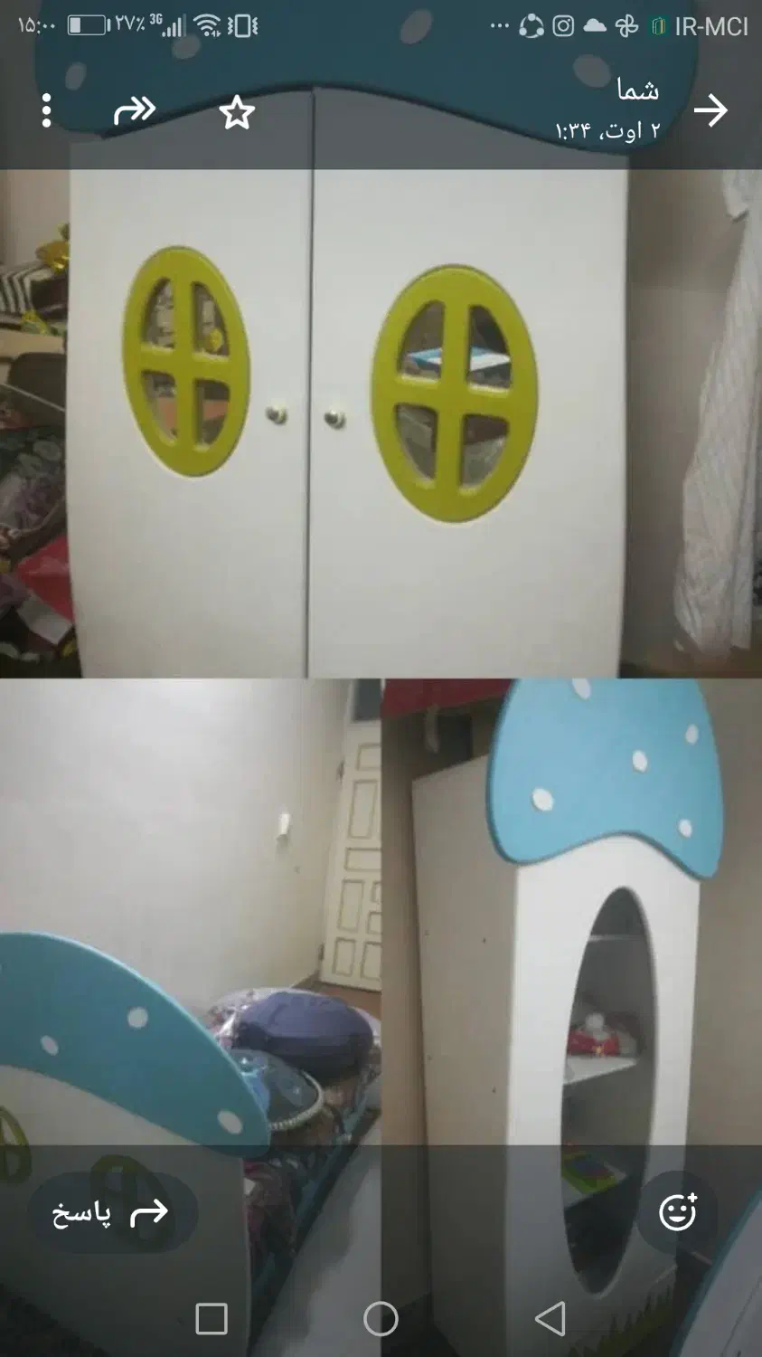 تخت و کمد کودک تمام ام دی اف روکش وکیوم|تخت و صندلی بچه|لار, |دیوار