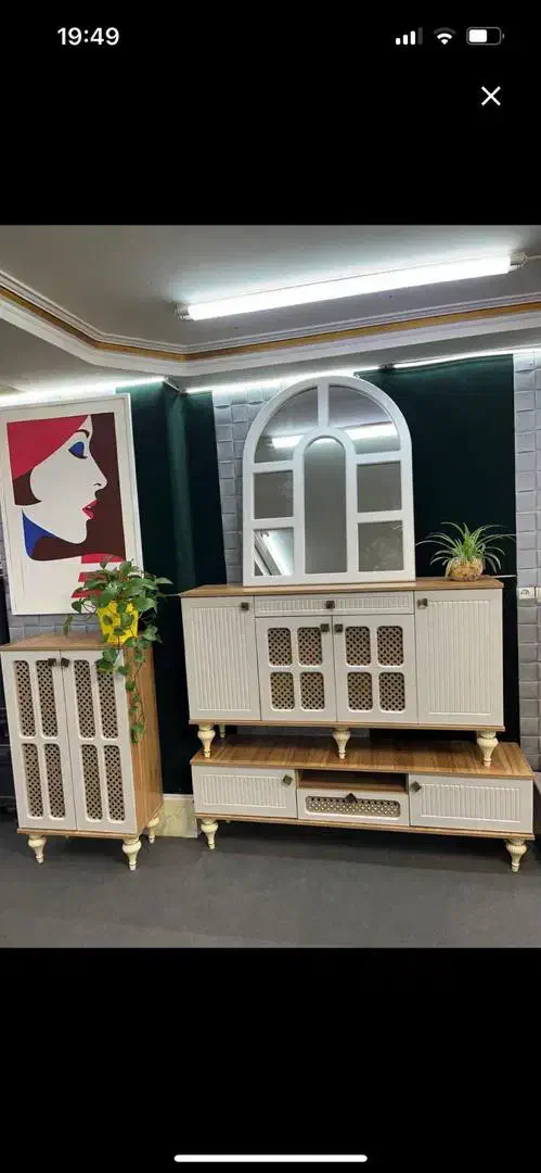 ست کنسول حصیری|بوفه، ویترین، کنسول|هشتگرد, شهرک راه آهن|دیوار