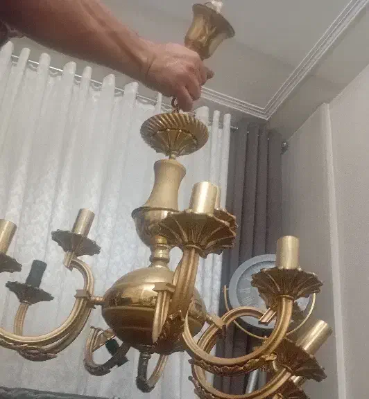 لوستر برنجی|لوستر و چراغ آویز|تهران, وردآورد|دیوار