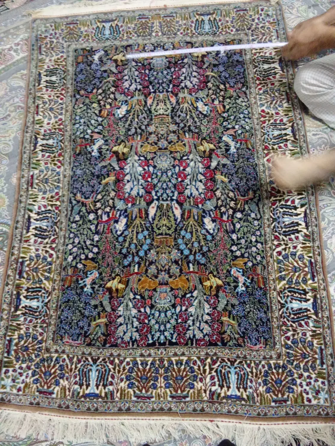 فرش دست بافت نایین طرح شکارگاه|فرش|قم, باجک دو|دیوار