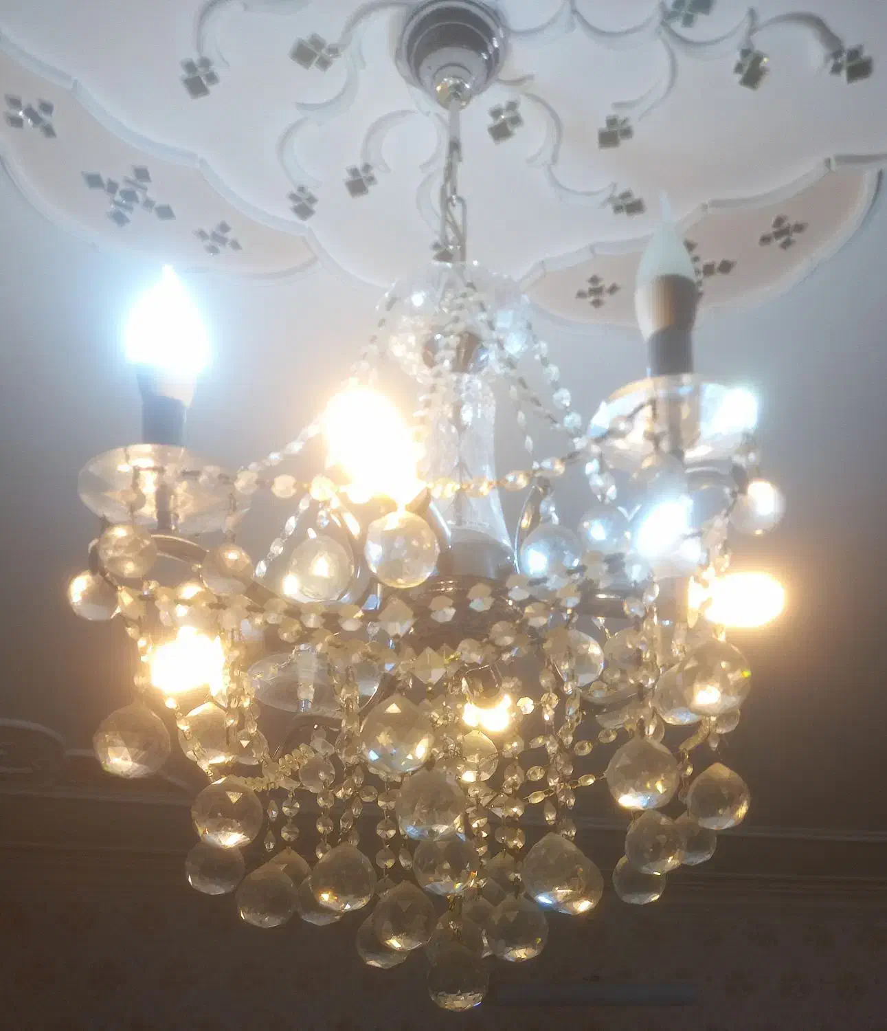 لوستر استیل کریستالی|لوستر و چراغ آویز|بروجرد, |دیوار