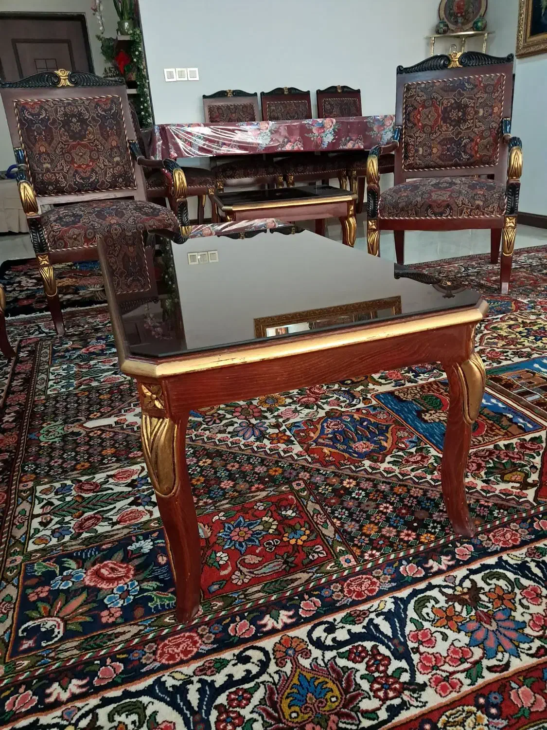 مبل ناهارخوری برلیان استیل آنتیک لوستر ایتالیا|مبلمان خانگی و میز عسلی|تهران, صادقیه|دیوار