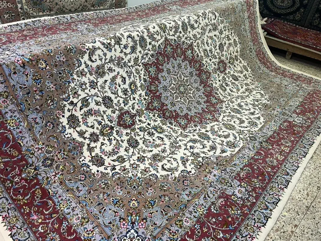 قالی دستبافت کاشان جفت ۹ متر کرک ابریشم|فرش|کاشان, حاج جمال|دیوار