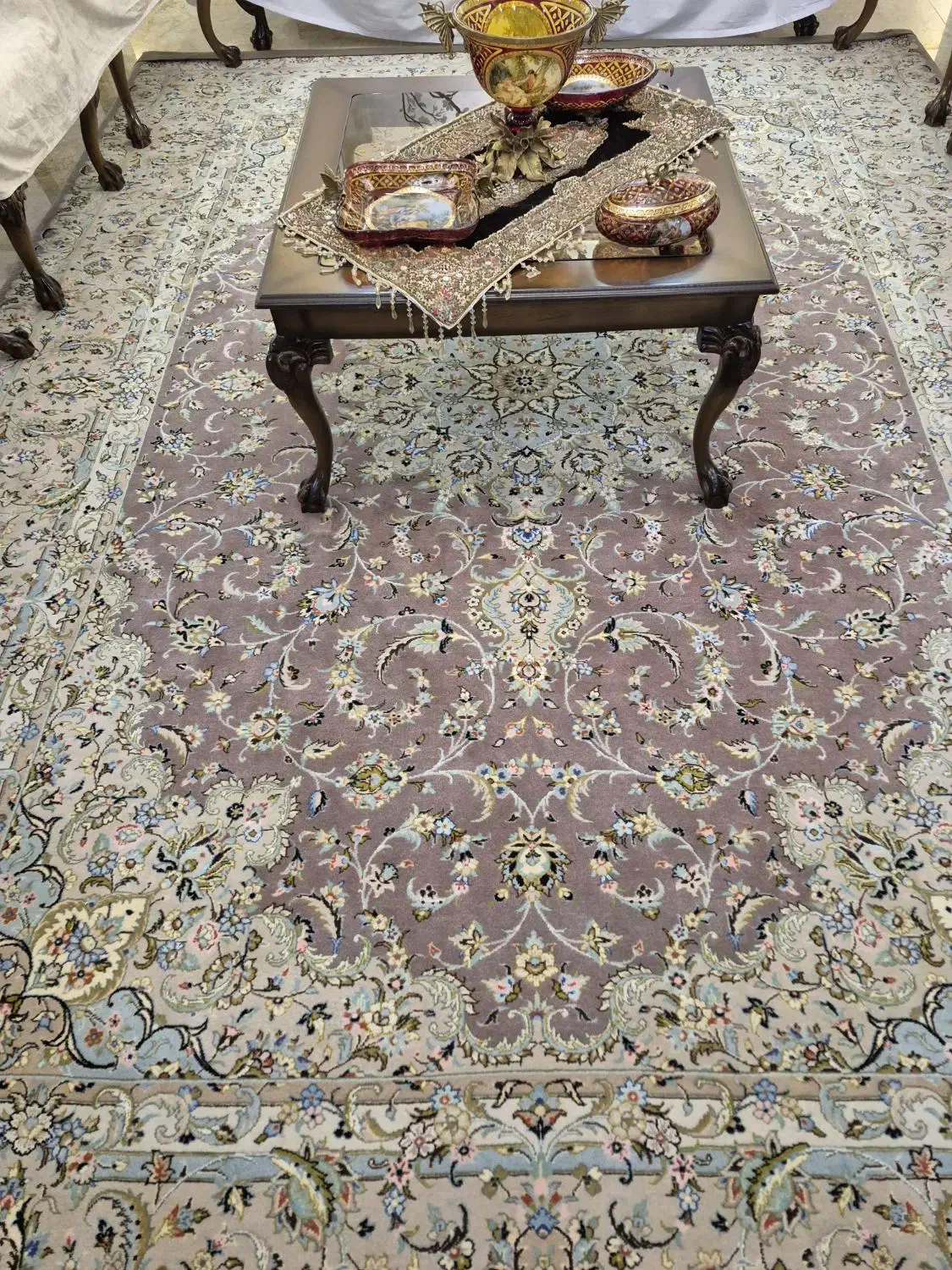 یک جفت فرش ۹ متر کاشان کرک گل ابریشم طرح تقدیسی|فرش|تهران, جوادیه|دیوار