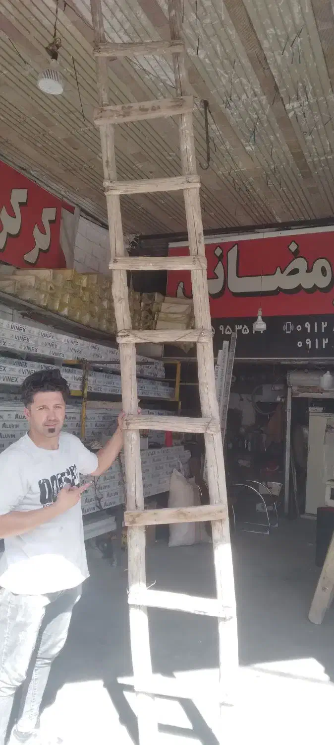 نردبان چوبی|مصالح و تجهیزات ساختمان|باغستان, |دیوار