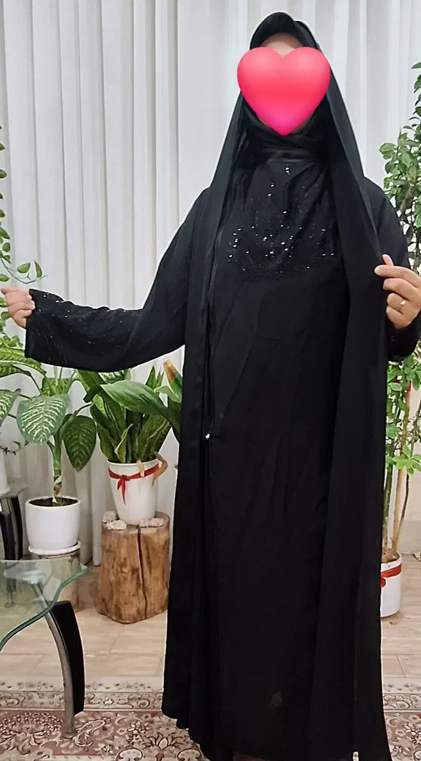 چادر شالی مشکی .جلو زیپ دار و نگین دار|لباس|قم, هفت تیر|دیوار