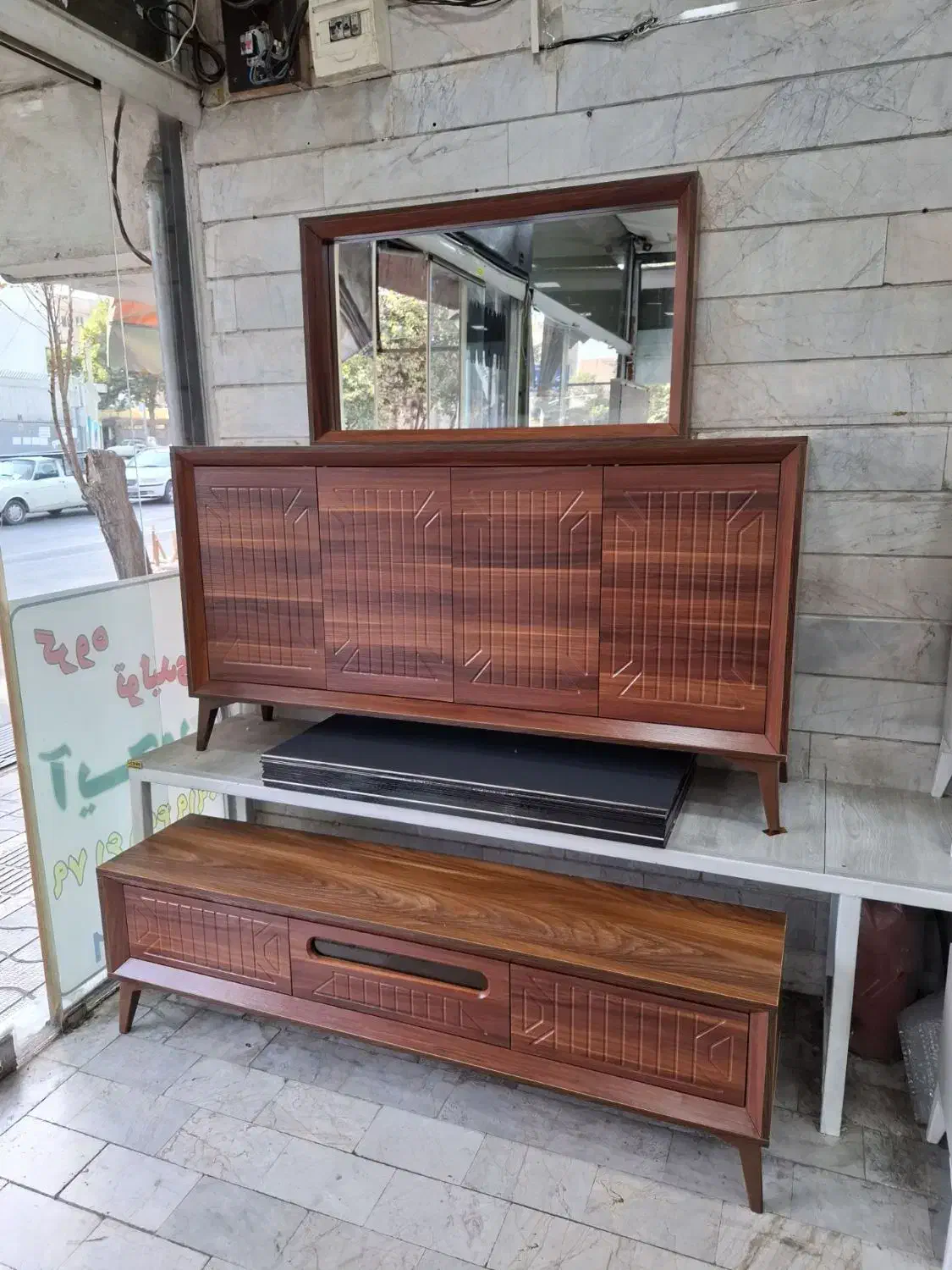 میز تی وی و کنسول با قاب آینه و جاکفشی فقط 9500|میز تلویزیون|پردیس, شهرک صنعتی کمرد|دیوار