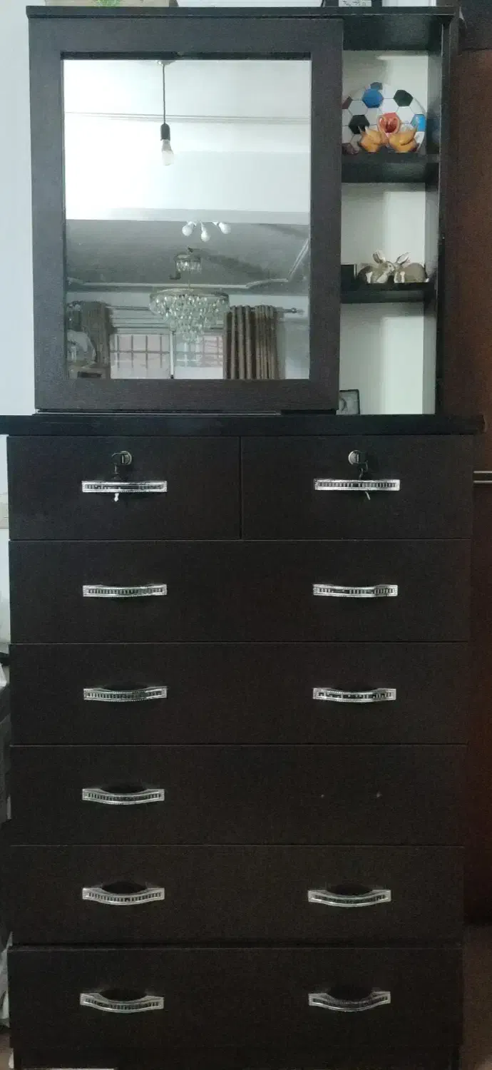 کمد آینه دار دو طرفه و دراور آینه دار|جاکفشی، کمد، دراور|لاهیجان, شهید آوینی|دیوار