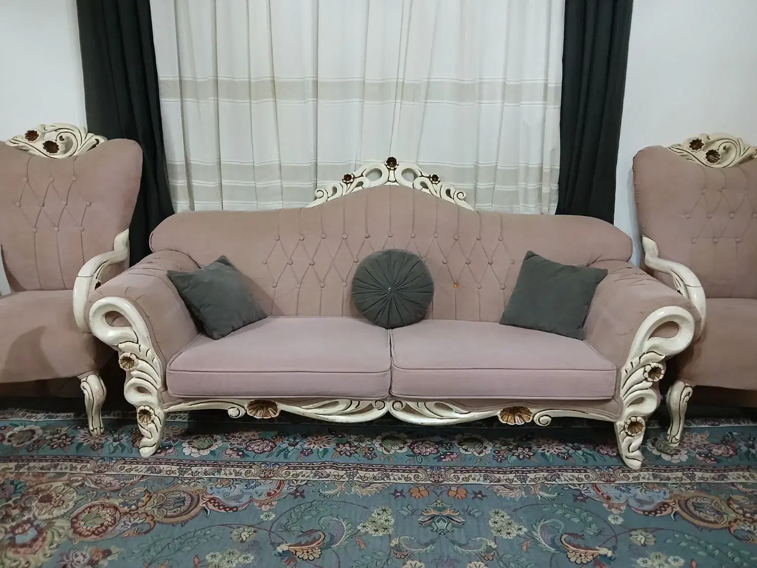 مبل هفت نفره با ۳تا میزعسلی|مبلمان خانگی و میز عسلی|نور, |دیوار