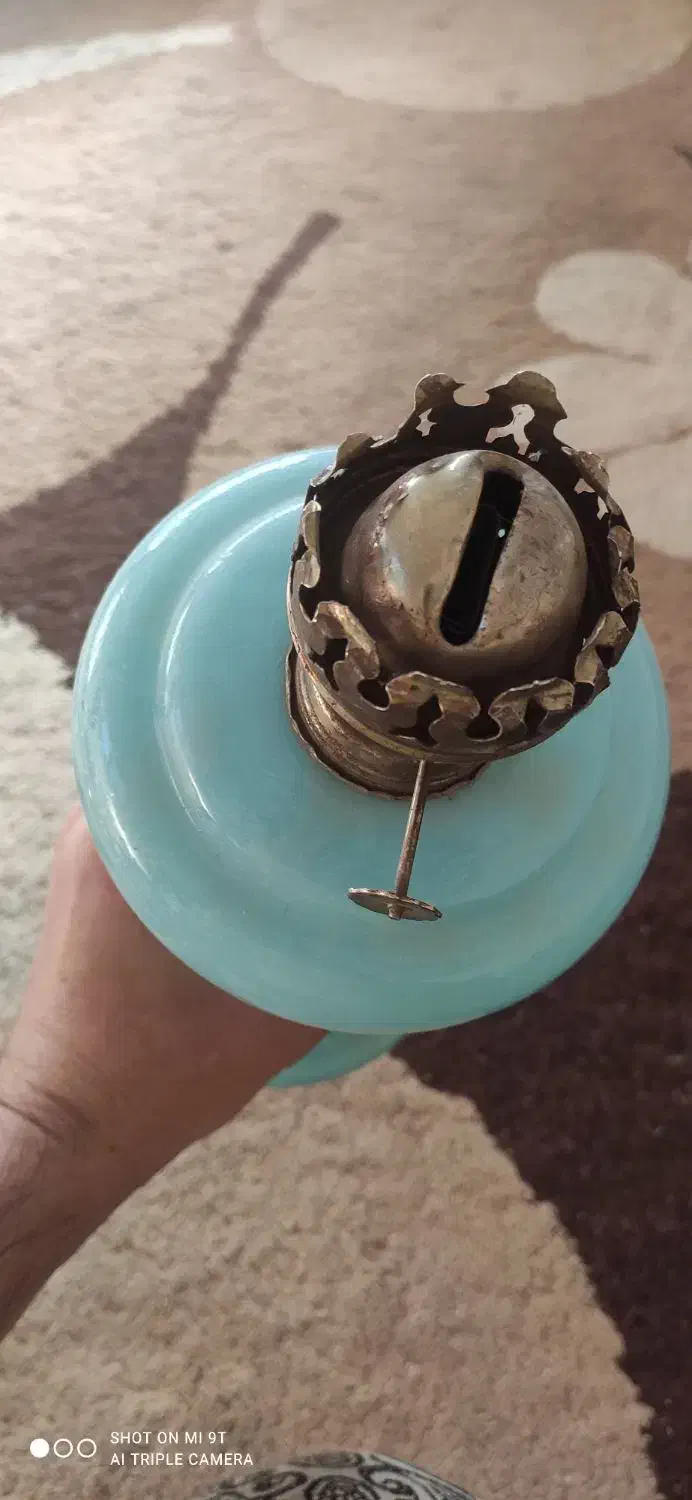 چراغ گردسوز اتریشی قدیمی عتیقه قاجاری|کلکسیون اشیاء عتیقه|لنجان, |دیوار