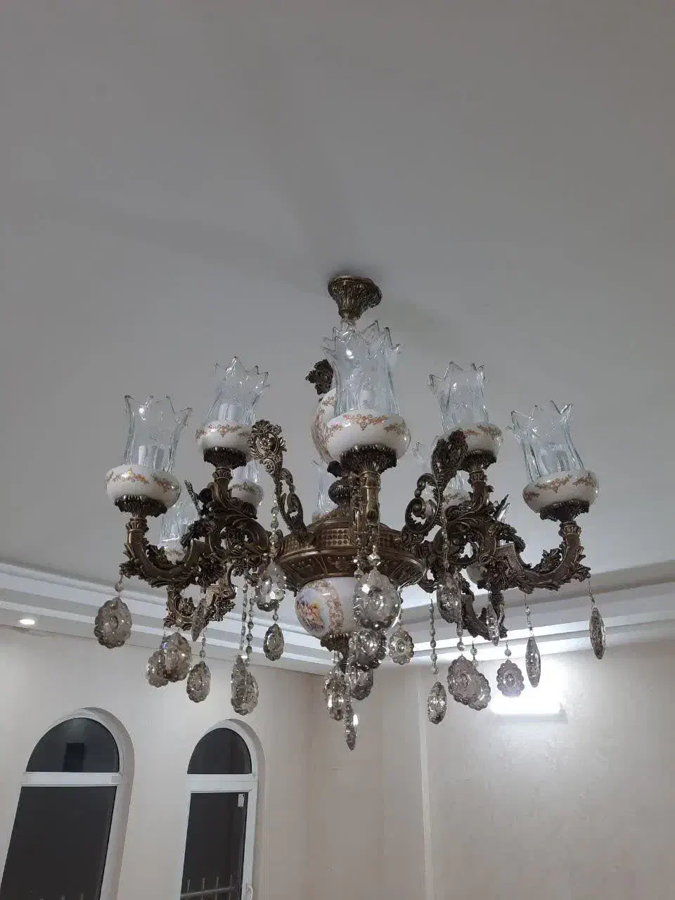 لوستر سلطنتی برنجی|لوستر و چراغ آویز|مشهد, شهید مطهری|دیوار