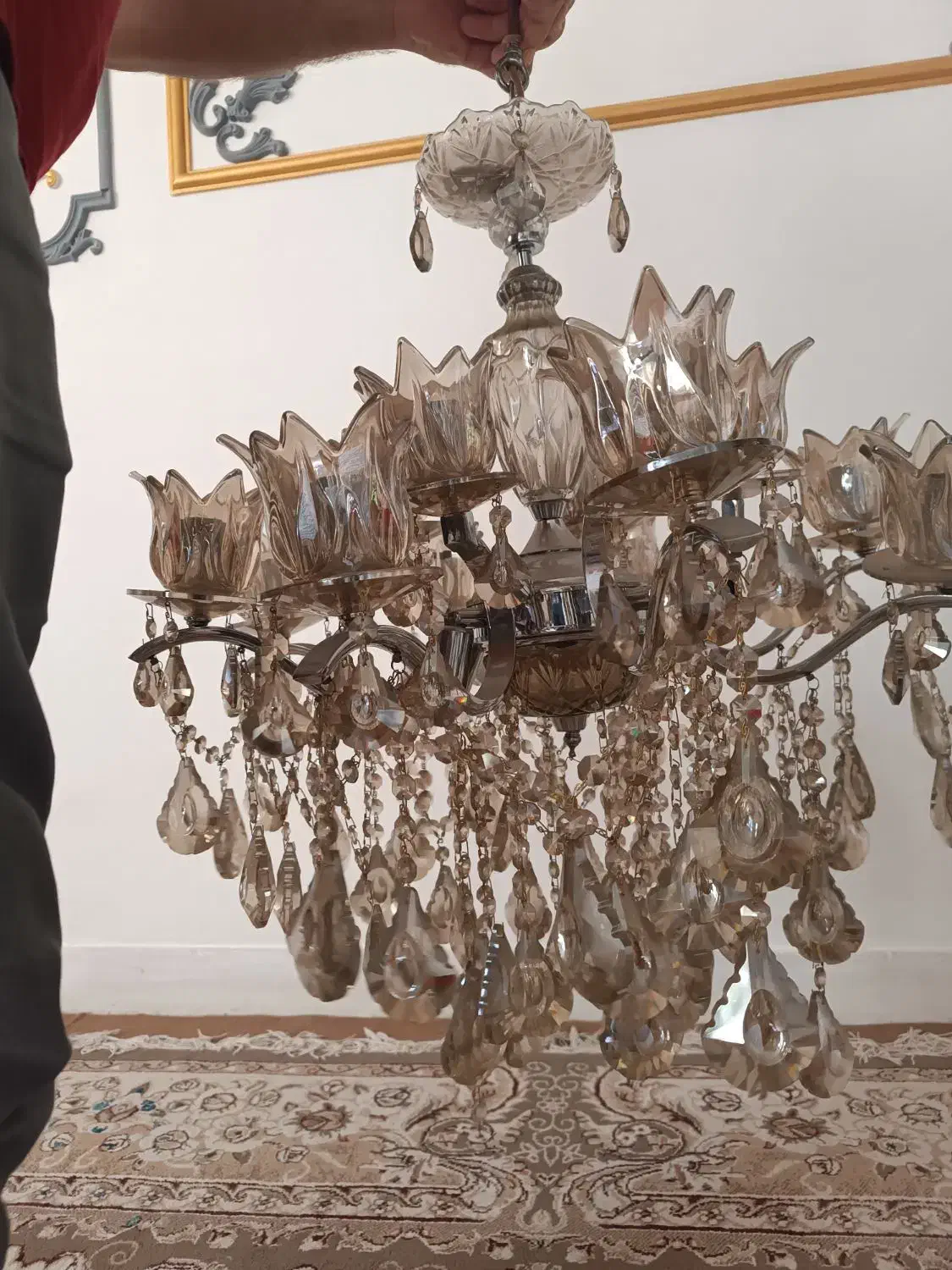 لوستر 16 شعله (8شاخه)|لوستر و چراغ آویز|خرمآباد, |دیوار