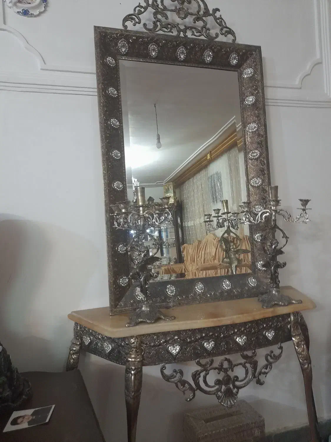 اینه کنسول شمعدان|بوفه، ویترین، کنسول|آذرشهر, |دیوار