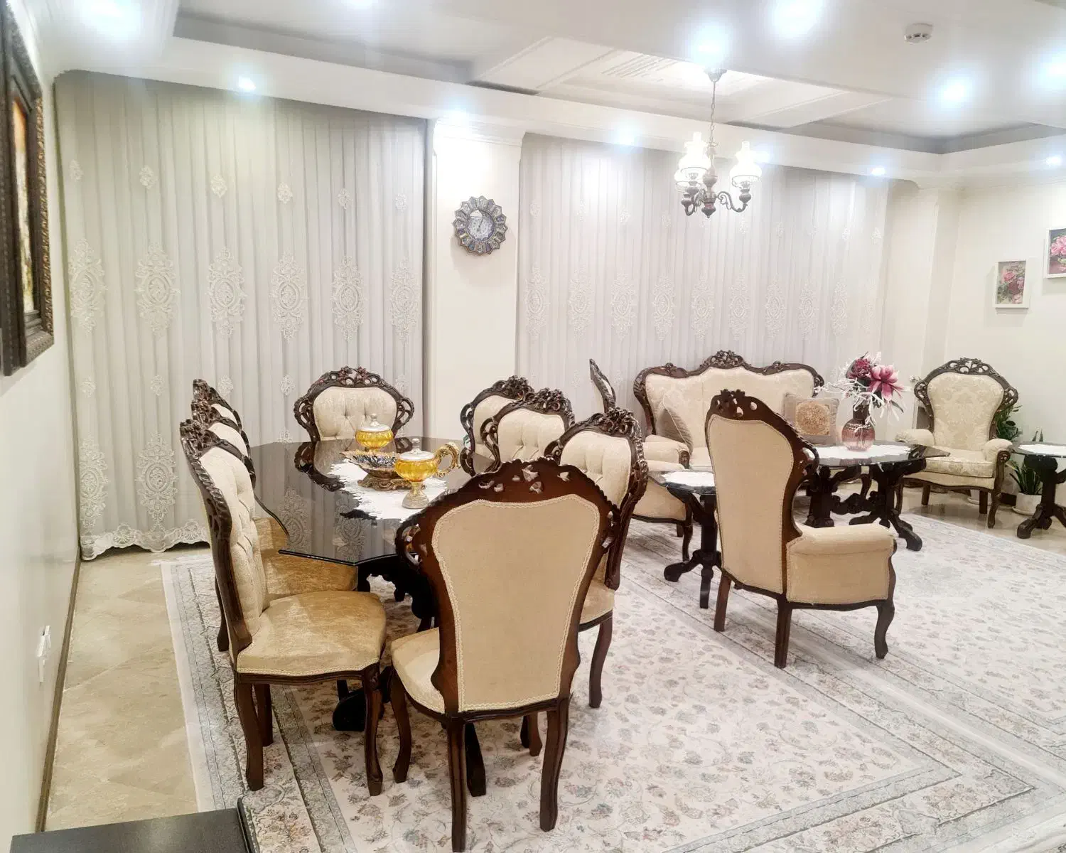 ست مبلمان کلاسیک با ناهارخوری ۸ نفره|مبلمان خانگی و میز عسلی|تهران, نیروی دریایی|دیوار