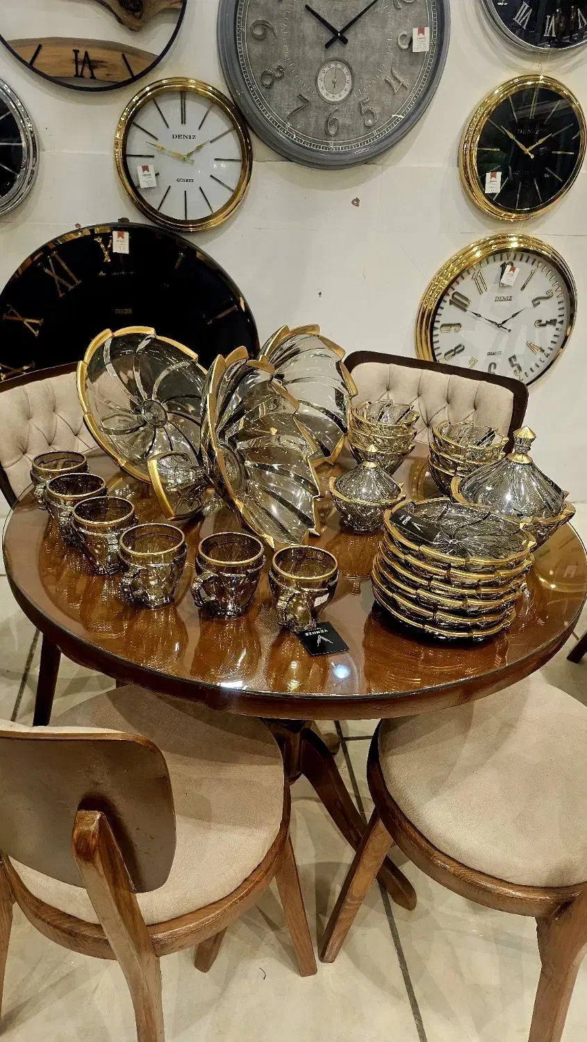 فروش ظروف پذیرایی کریستالی لب طلا|ظروف سرو و پذیرایی|مشهد, توس (بلوار توس)|دیوار