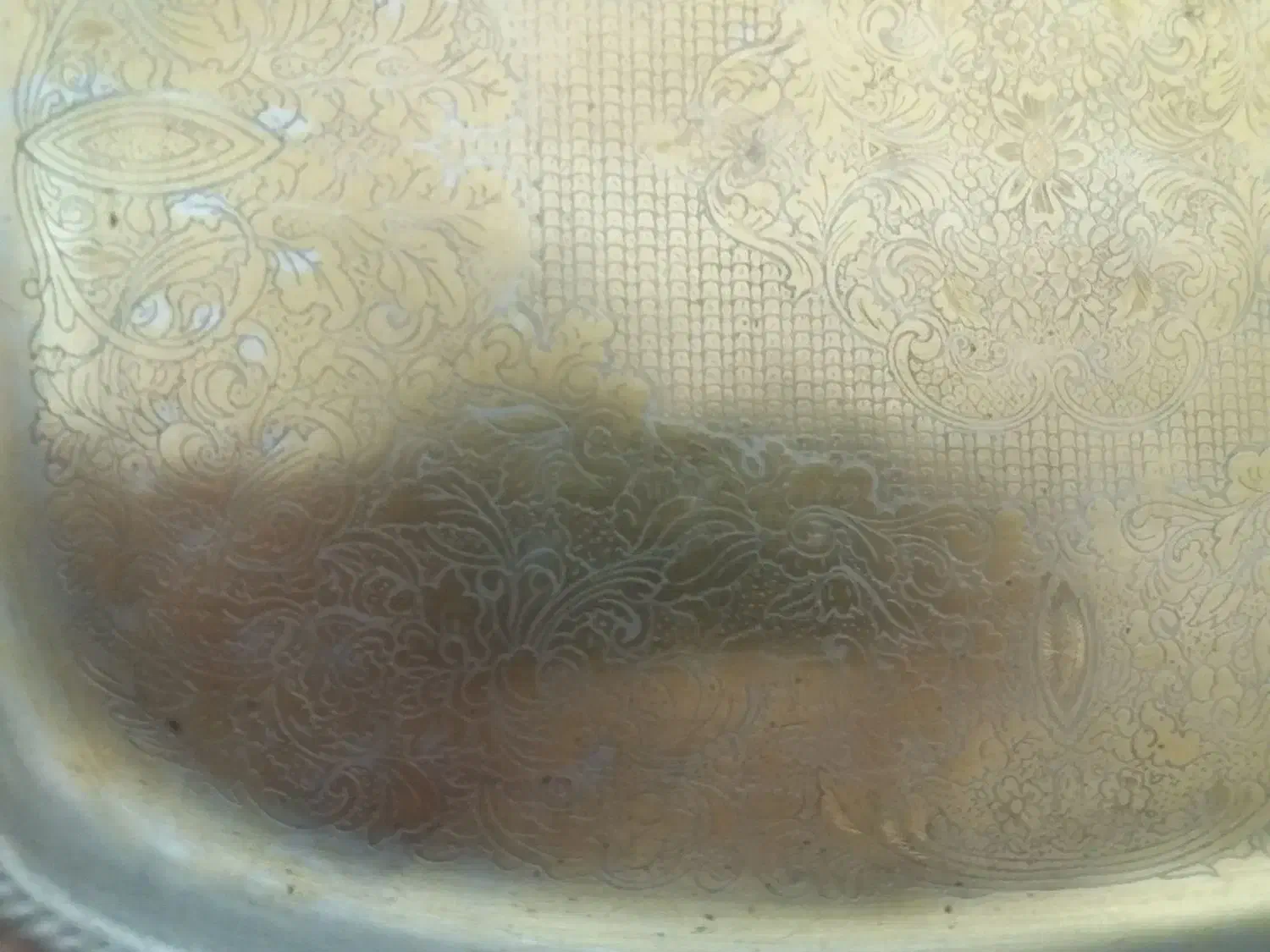 سینی برنز خیلی قدیمی قلمکاری|کلکسیون اشیاء عتیقه|تبریز, |دیوار