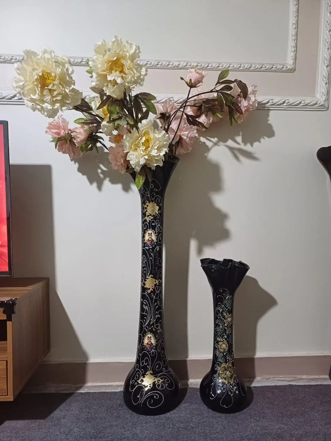 دو عدد گلدان با گل|صنایع دستی و سایر لوازم تزئینی|الوند, |دیوار